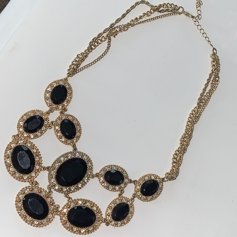 Black & Gold Colored Statement Necklace
